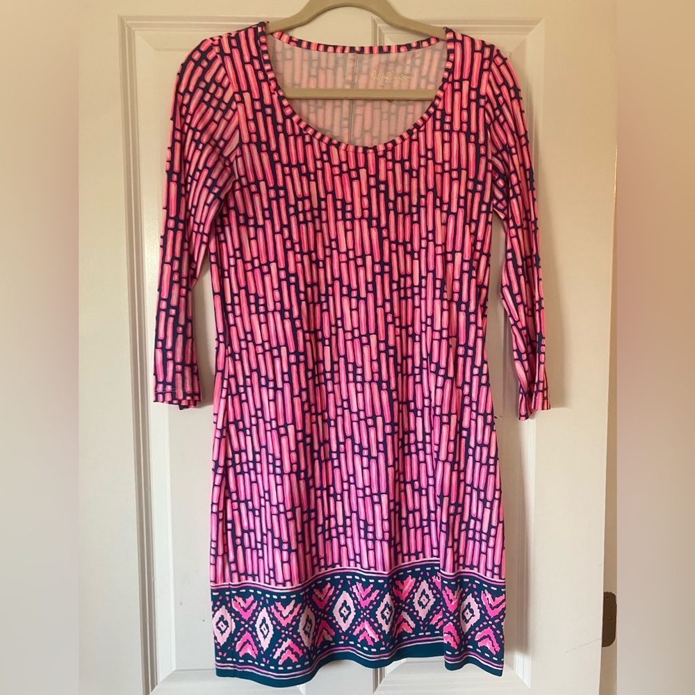 Lilly Pulitzer 3/4 Sleeve Scoop Neck Dress XS